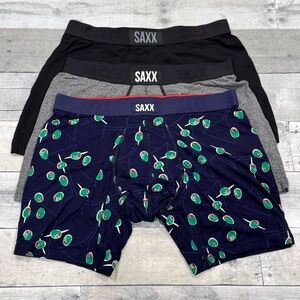 SAXX 3-PACK BOXER BRIEF MENS UNDERWEAR - ASSORTED COLORS & STYLES - SZ - MEDIUM